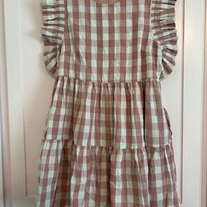 Women’s Gingham Dress in Pink and White